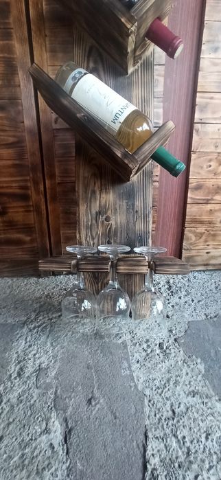 Птоставка/стойка за вино и 3бр чаши