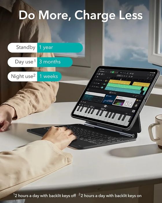 ESR Калъф с клавиатура и тракпад за iPad Air 13" (2024-2026, M2/M3/M4)