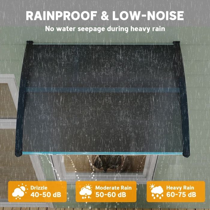 Сенник, Outsunny, 100x75x23 см, поликарбонат/полипропилен, черен