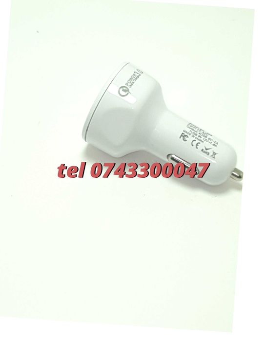 Incarcator Masina Auto 4 Porturi Bricheta Usb Qc Incarcare Rapida