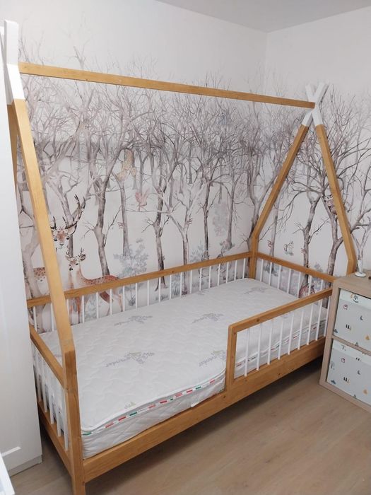 Pat Montessori copii din lemn masiv – la comandă | Livrare în toată ța