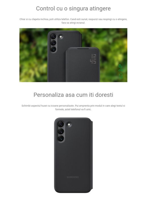 Husa flip activa originala Samsung Smart Led View Cover S22+ S22 Plus