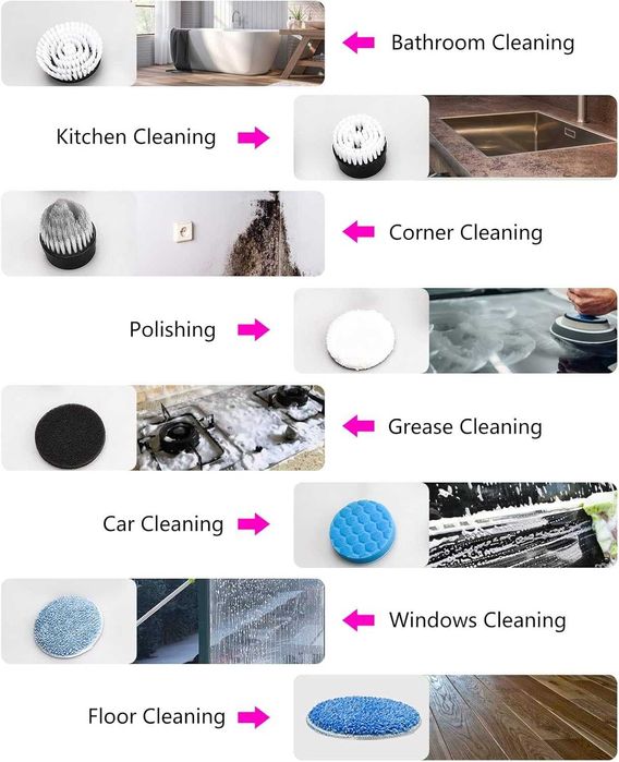 НОВА! Електрическа четка, 8 в 1, телескопична дръжка