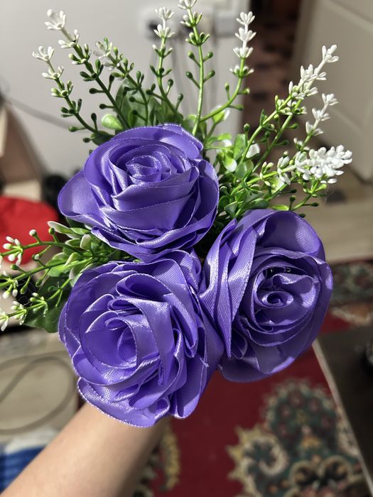 Букеты из атласных лент