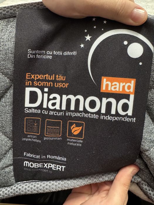 Mobexpert JACKOB Pat tapițat, 160x200cm + ladă depozitare + saltea