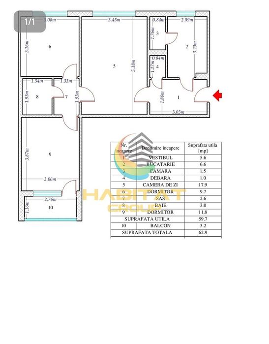 Pallady 3 camere 63 mp acte gata de mutare IDEAL INVESTITIE