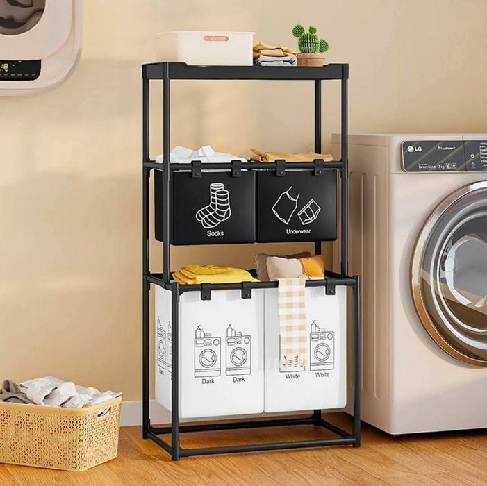 Практична Етажерка 3нива с Кошове за Пране и Съхранение