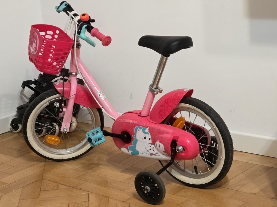 Bicicleta fetițe B'Twin 500 Unicorn de 14 inch, 3-5 ani