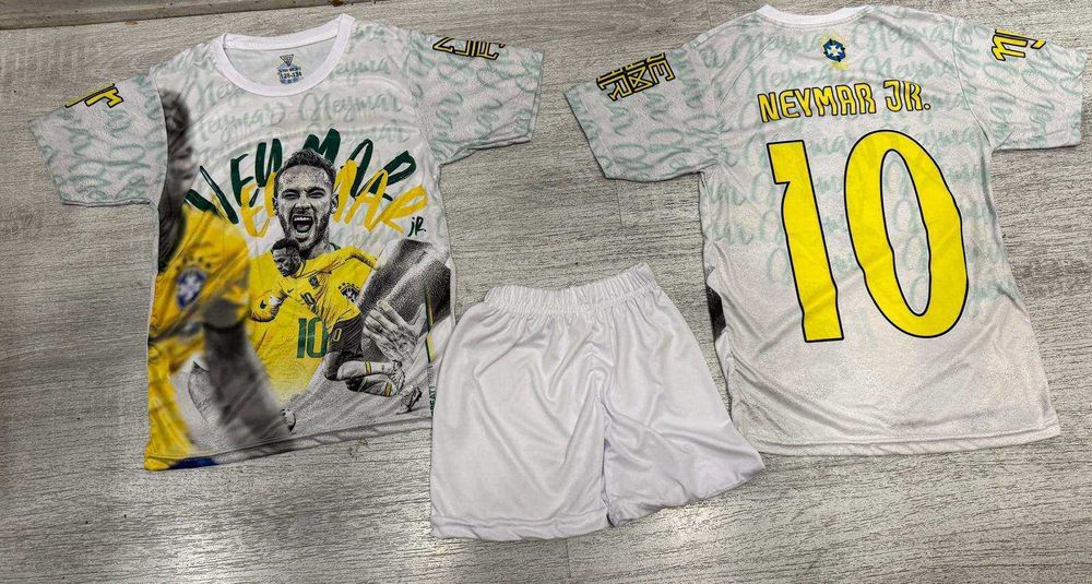 Детски Неймар Бразилия 10 Фенски Комплект Бял + Златист