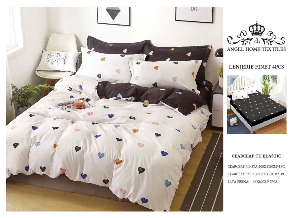 Set lenjerie de pat 4 piese