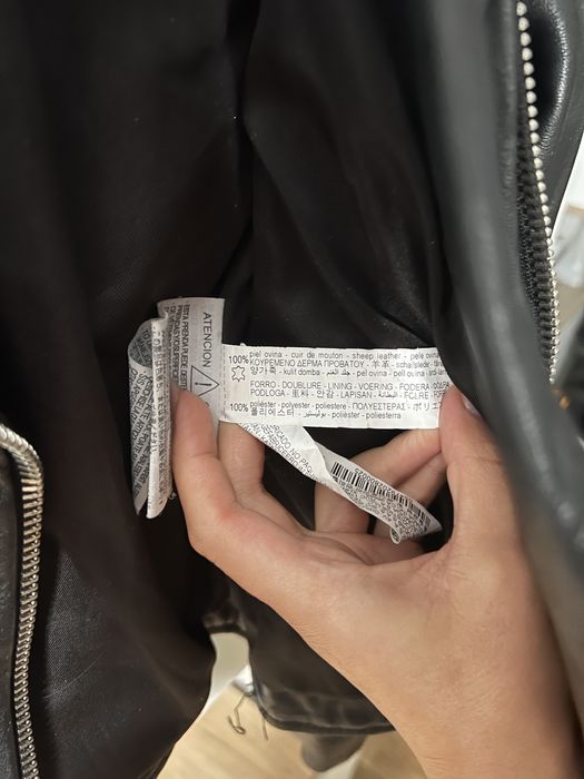 Geaca de piele biker Zara marimea S
