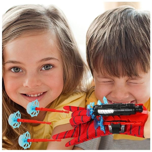 Set doua Manusi cu ventuze si figurina Spiderman,DEPOX®, rosu