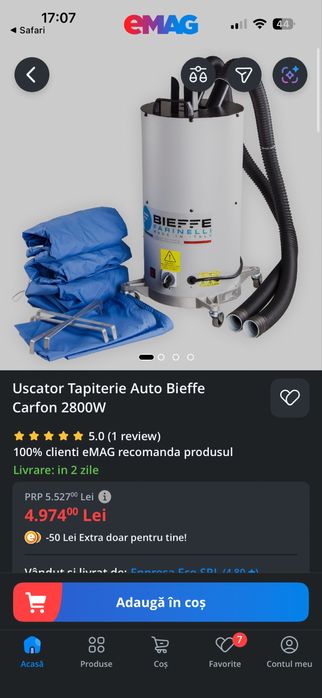 Uscator tapiterii auto bieffe scaune auto suflanta uscare aer cald