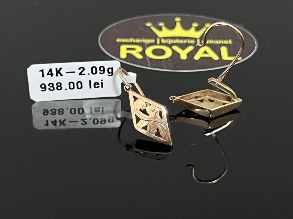 Bijuteria Royal CB : Cercei dama aur 14k 585   2,09 gr