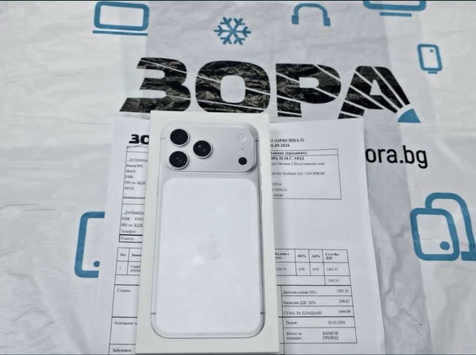 ЗАПЕЧАТАН 256GB iPhone 17 Pro Max Зора Гаранция 2028г. Silver / Сребрист