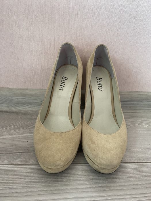 pantofi Botta cu toc, piele întoarsa