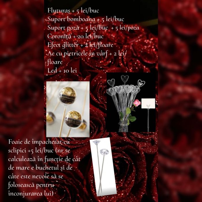 Buchet trandafiri din satin