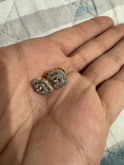 Пусеты серьги с бриллиантами 585