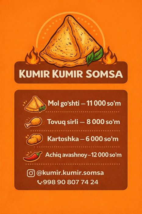 Zakaz Somsa Yeg’inlarga somsa qilib beramz Tandir Somsa