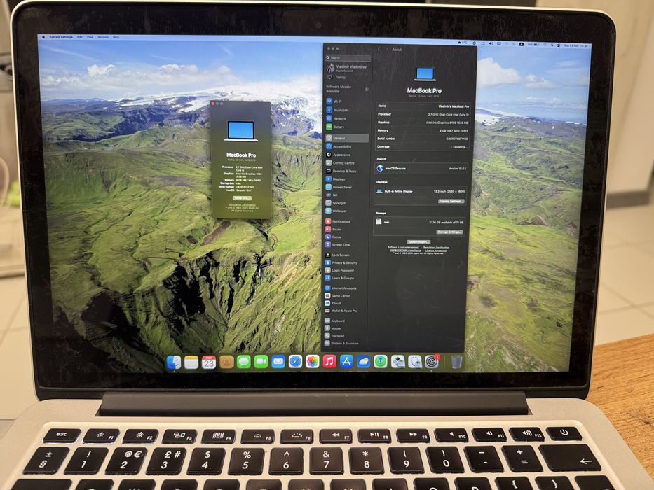 Macbook Pro 13 early 2015 MacOS + Windows 10 Pro