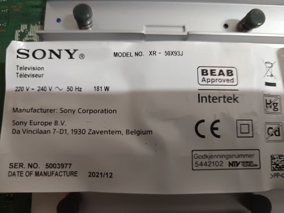 Sony XR50X93J si Samsung Curbat 50 piese placa sursa boxe