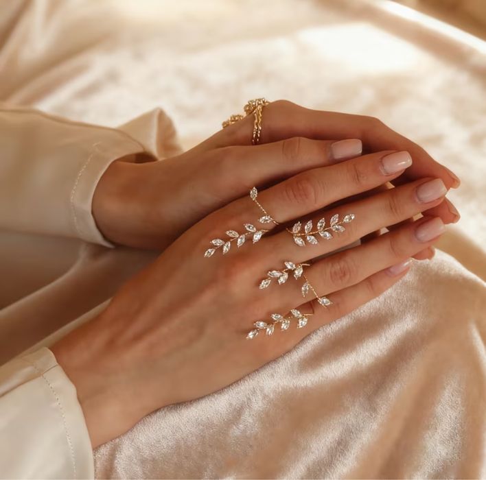 Кольцо «Лист» полная регулируемость размера