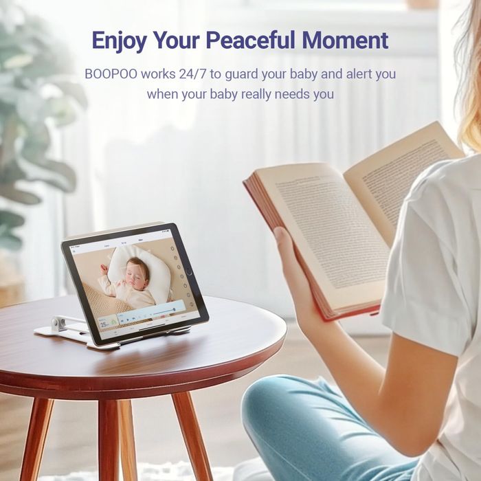 BOOPOO BC2 Смарт Бебефон с 2K HD камера/Al анализ за дишането и съня