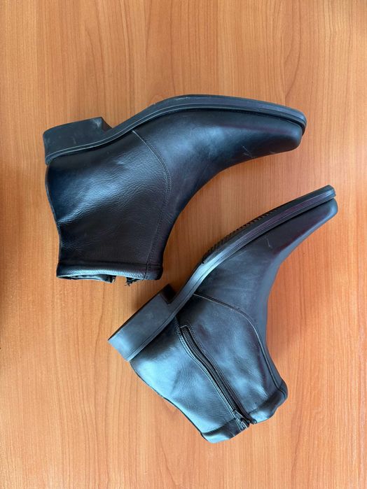 Мъжки кожени боти с цип – черни, номер 44