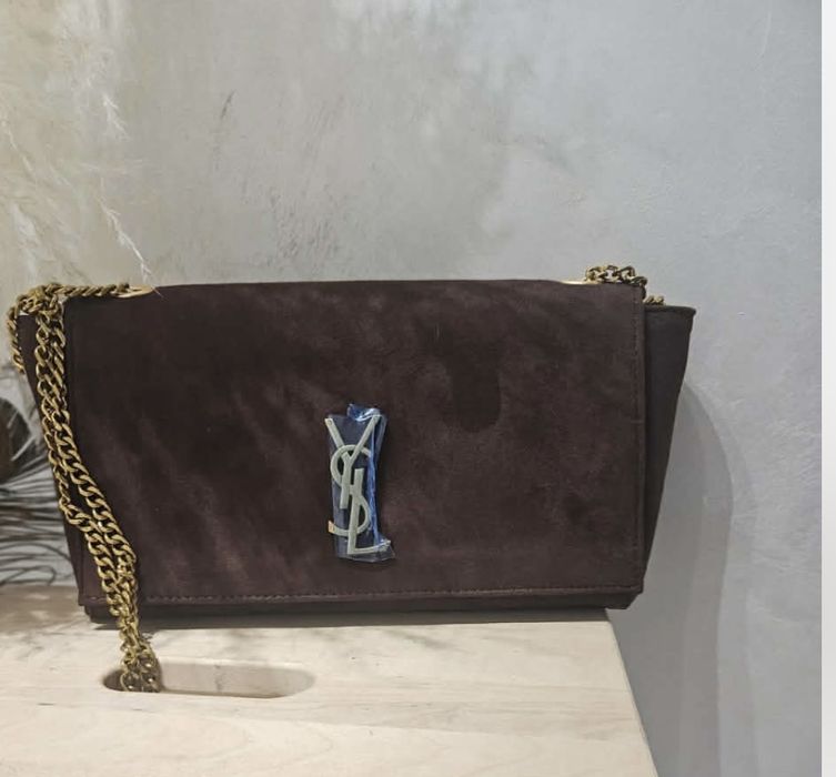 Чанта с две лица кожа и велур ysl