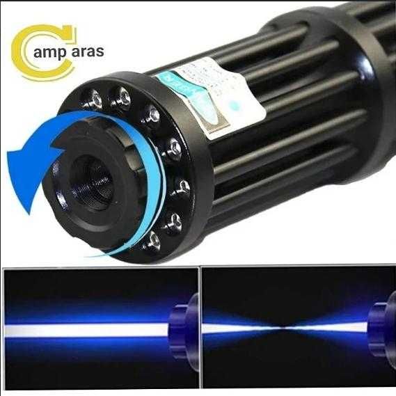 Най-Мощен Син Лазер Запалка Пали Клечка ГориБалон 50000mW 2х18650 21СМ