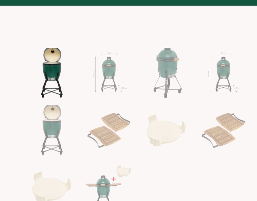Барбекю Small big green egg със стойка, масички и конвектор