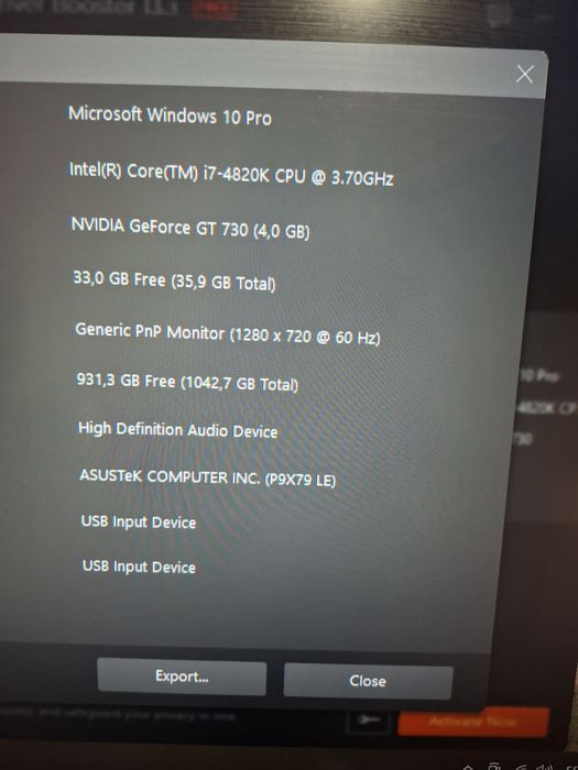 Game PC core i7 4820K, 36 GB ram,