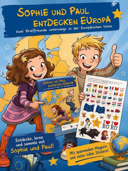 Еврожурнал с Наклейками и Играми для детей на Немецком языке