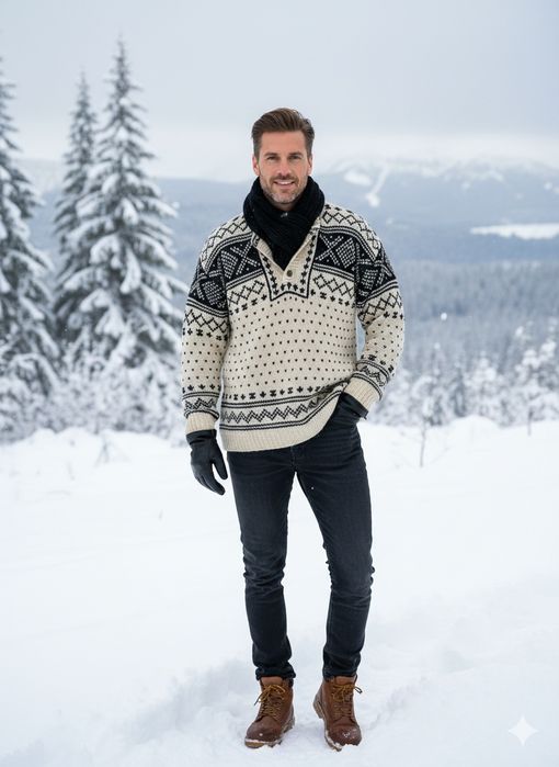 Pulover lână XL Alpine Austria Handmade