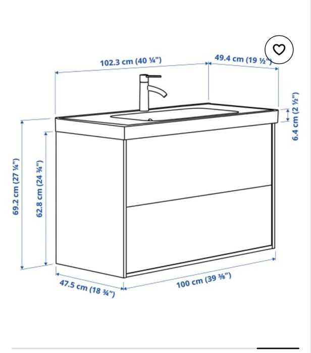Шкаф за баня ИКЕА 100см