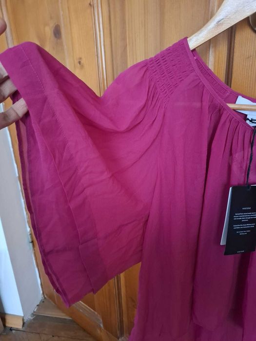 Bluza dama noua, cu eticheta, de vara, din 100% vascoza, culoare fucsia, brand Witchery