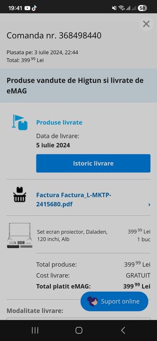Set ecran  videoproiector