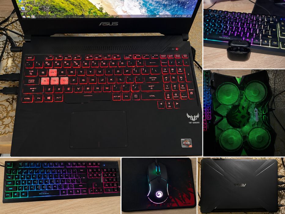 Kit laptop gaming+ tastatura+mouse+mouse pad+cooler+casti