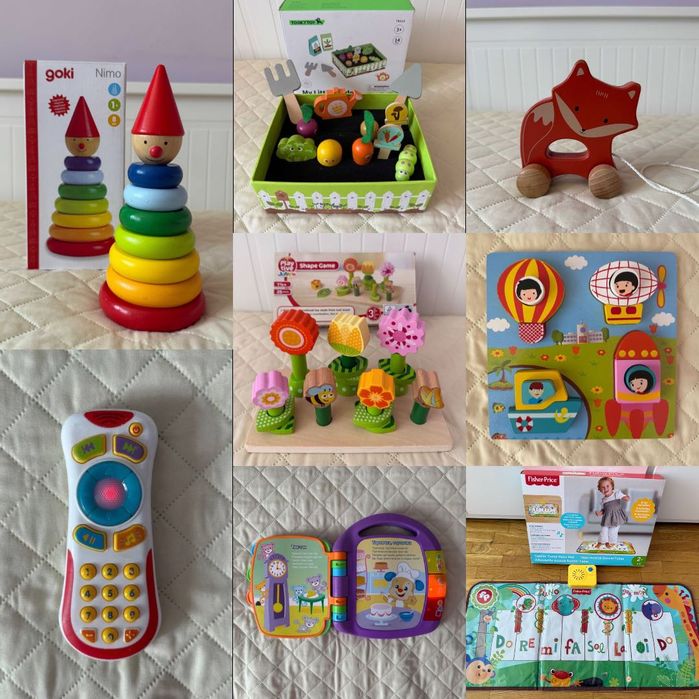 Дървени и музикални играчки – Eichhorn, Hape, Fisher Price, Goki – като нови