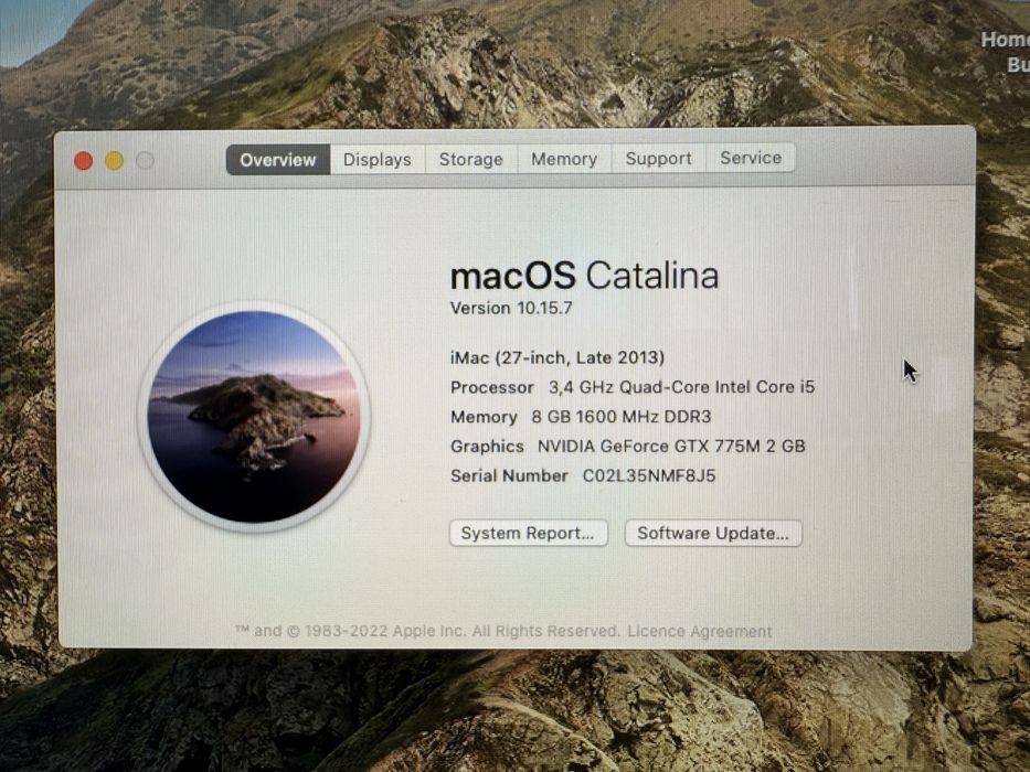 Apple IMAC 27” late 2013 3,4GHz i5