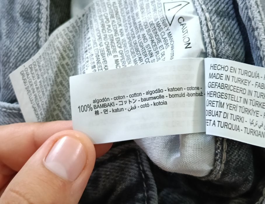 Blugi Zara noi cu etichetă - damă - Wide leg - 100% bumbac - Gri - mărimea XL