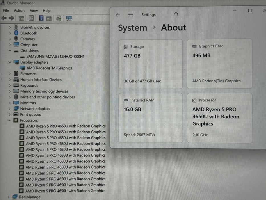 Lenovo T14 Touch`Ryzen 5-4650U/16GB DDR4/512GB NVMe/FHD IPS/Бат 12ч