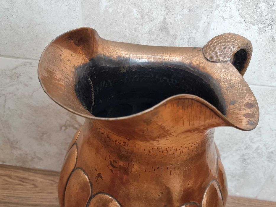 Carafa mare cupru, vaza 52 cm vintage, deosebita