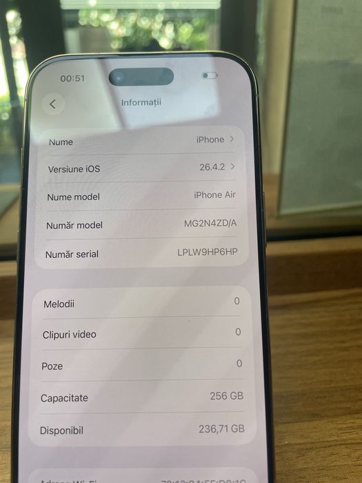 Iphone 17 Air 256 Gb baterie 99%