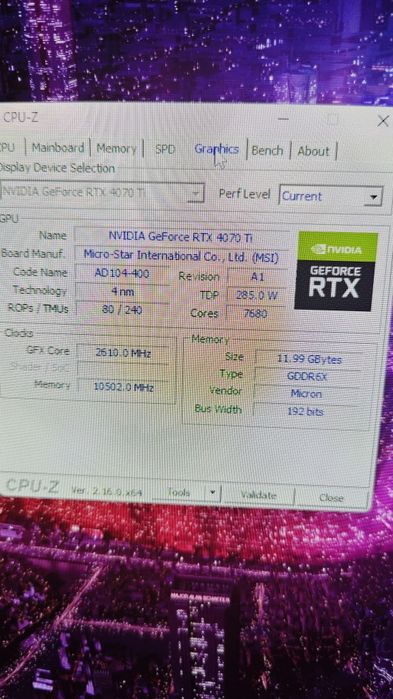 MSI GeForce RTX 4070 ti gaming x trio