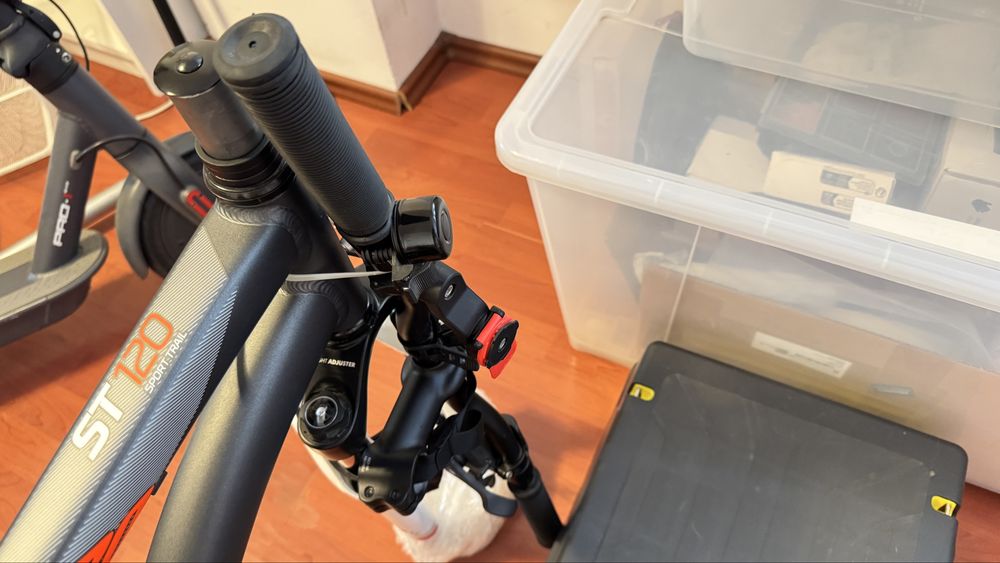 Bicicleta MTB Rockrider ST 120 Gri-Portocaliu, marimea M
