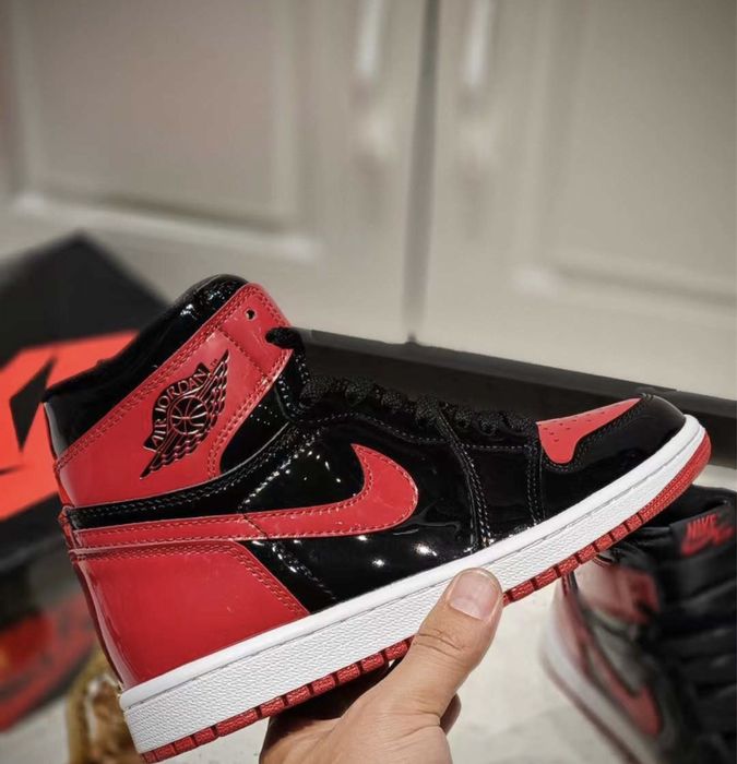 Air Jordan 1 Retro High Bred Patent Red Fire Black Laser UNC Metallic