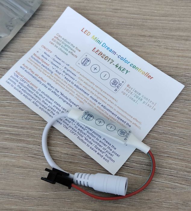 2 buc. controller banda LED 3 pini pe USB si DC priza