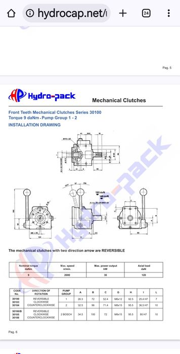 Cuplaj mecanic reversibil,nou,nefolosit,marca Hydrocap 30100