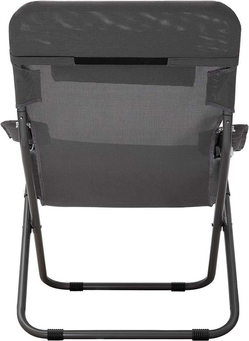 Scaun de plaja, camping, terasa cu spatar reglabil si pliabil, gri